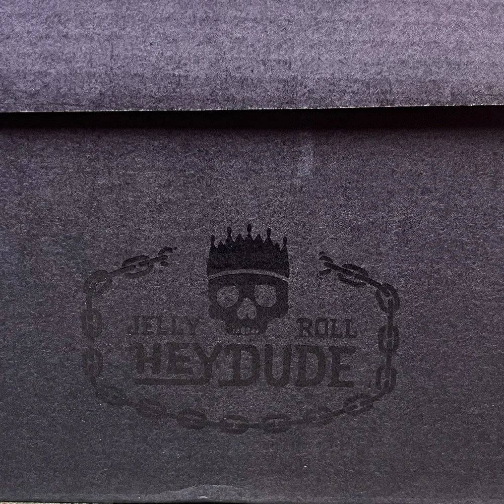 Size‎ 11-Jelly Roll Hey Dude Suede Bradley Boot Black Skull Print Brand New
